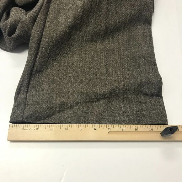 J. Jill Pant Womens 10 Brown Herringbone Tweed Look Mid Rise Flare Leg Pockets - Picture 11 of 11